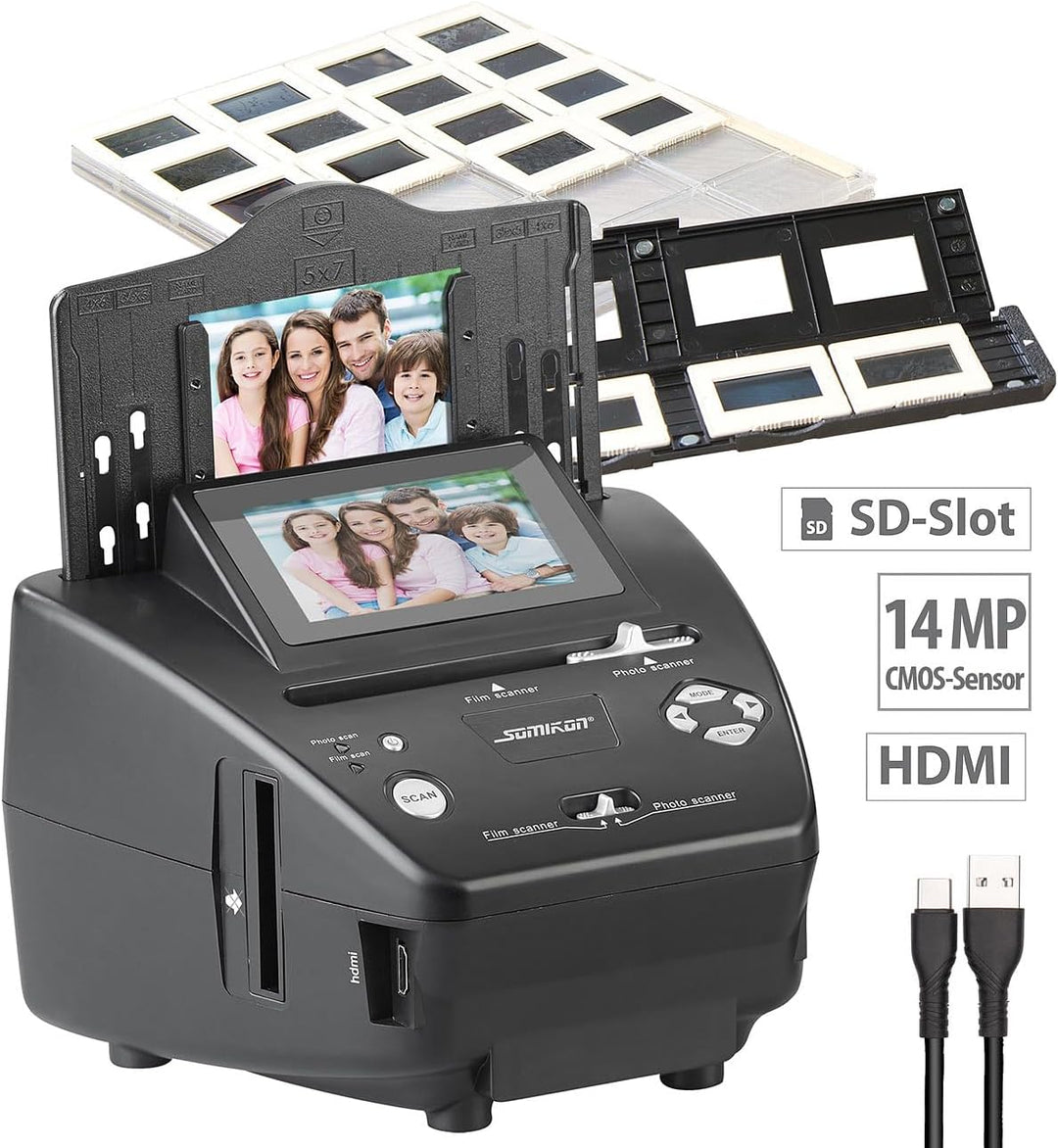 Somikon Diascanner: Stand-Alone-Foto-, Dia- & Negativscanner, 2.850 DPI, 20 MP, Display (Photoscanne