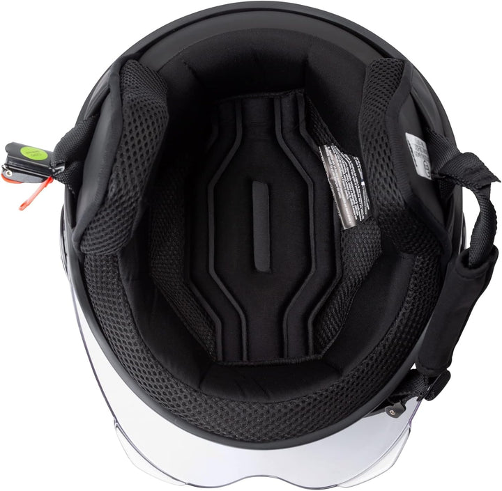 Motorradhelm Motorrad Roller Jet Helm Demi Avio Viser Homologiert SonicMoto 57 Blau, 57 Blau