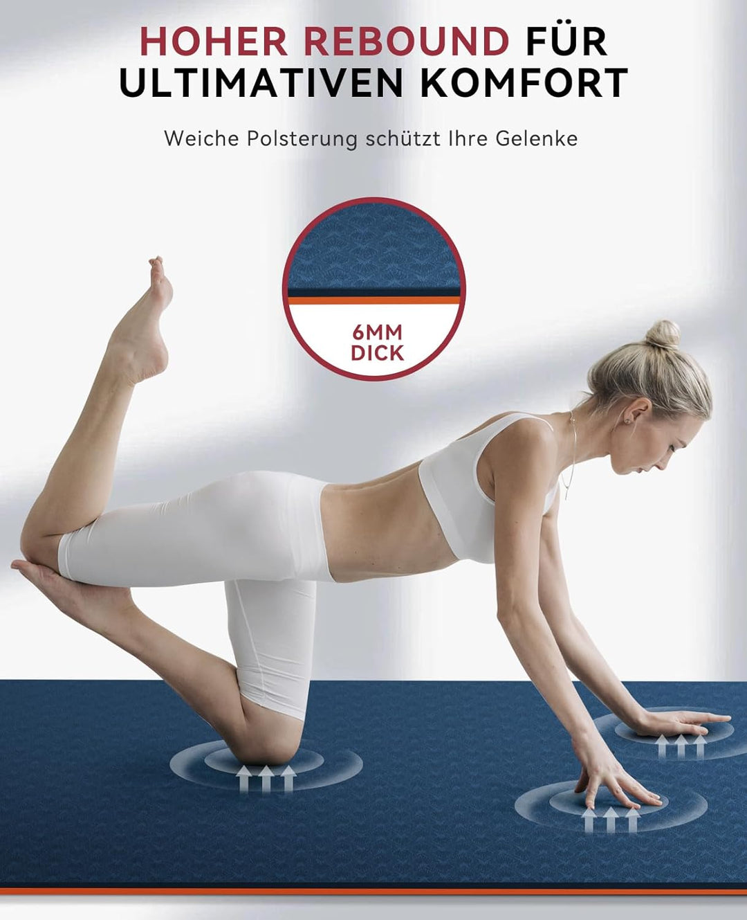 HAPBEAR Yogamatte XXL - 183cmx91cmx6mm Dicke, Extra Gross Rutschfest Breit Yoga Matte, Gymnastikmatt
