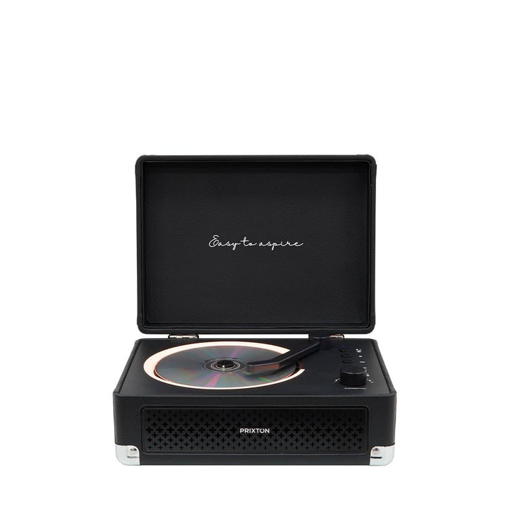 PRIXTON Tragbarer CD-Player mit Bluetooth, FM-Radio und AUX, 6W Lautsprecher (2x3W), Kompatibel mit