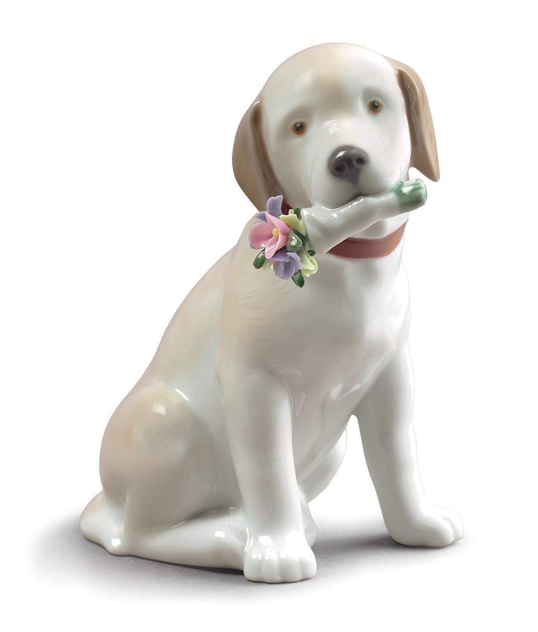 LLADRÓ Hunde Figur Dieser Blumenstrauss Ist Für Dich. Hund. Porzellan.