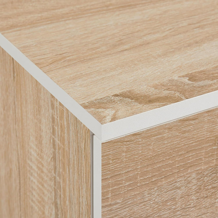 Yaheetech 2er Set Nachttisch Nachtschrank 3 Schubladen Nachtkommode mit Metallgriffe 60cm hoch Beist