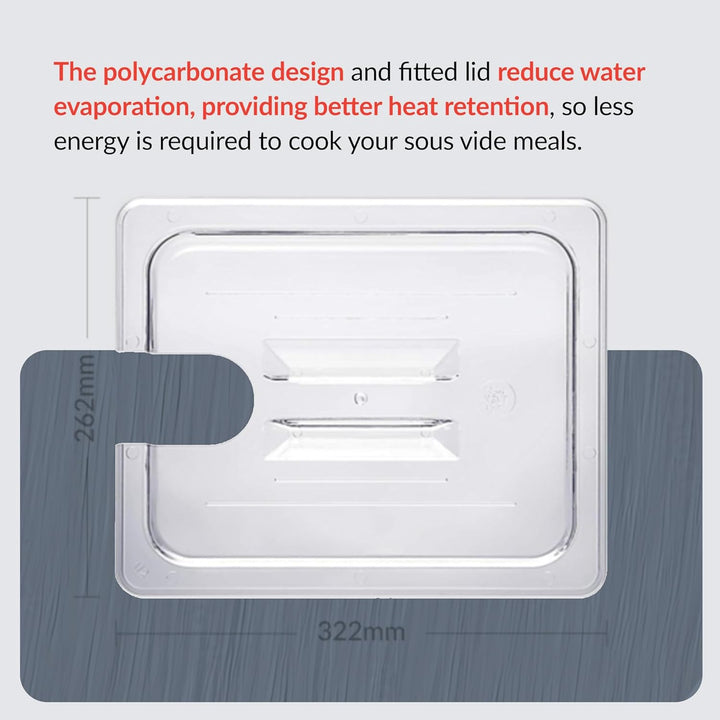 SousVideTools Behälter aus Polycarbonat, 11,6 l, mit Deckel passend für den Sous-Vide-Stick von Anov