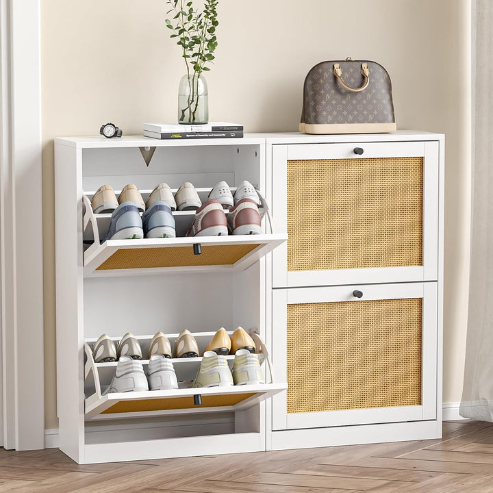 Schuhschrank mit 2 Flip-Schubladen, platzsparender Schuhkipper, Schuhregal, Schuhaufbewahrung, für 8