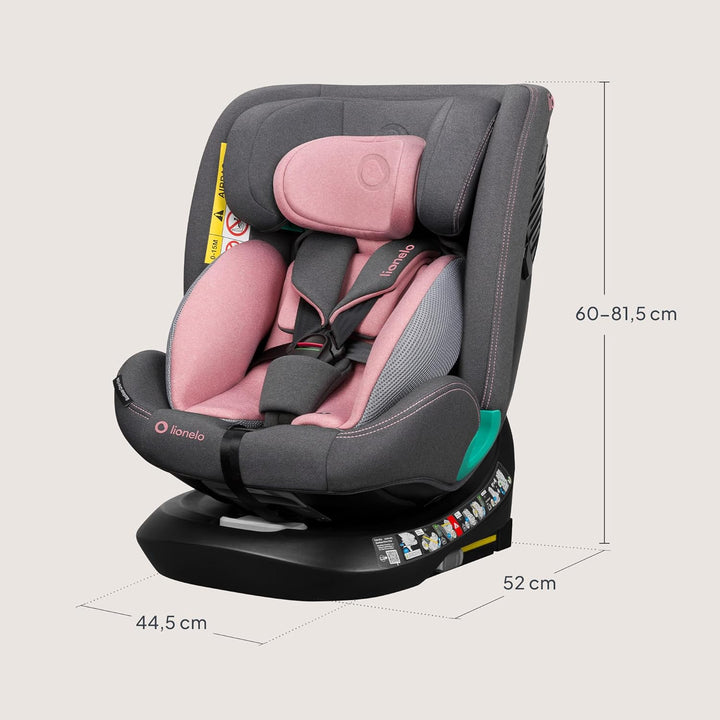 Lionelo Bastiaan i-Size One 360o drehbarer Autositz für Kinder von 40-150 cm, Montage in Fahrtrichtu