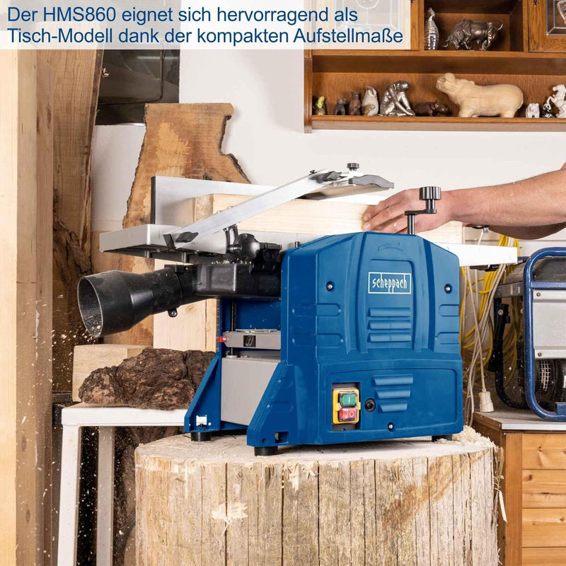 Scheppach Abricht- und Dickenhobelmaschine HMS860 Hobelmaschine Hobel | 1500W Leistung | 2 HS-Hobelm