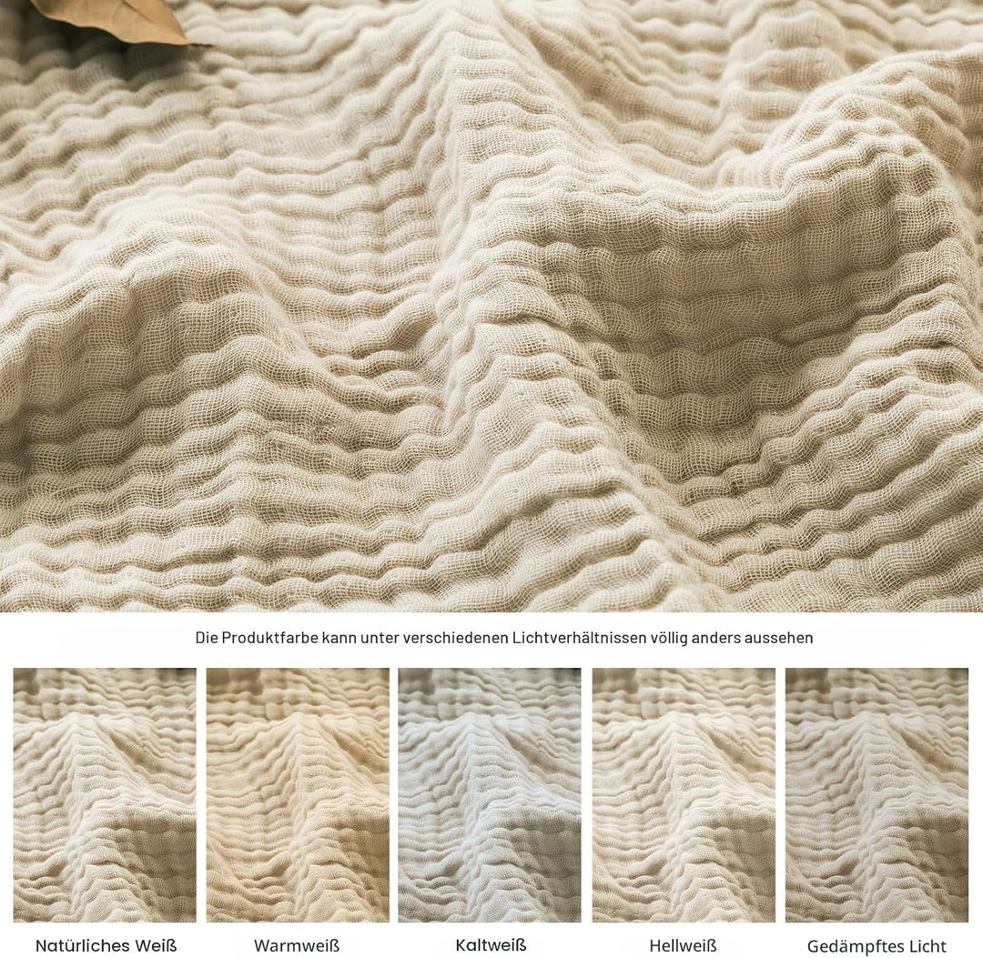 EMME Baumwolle Decke, Vorge-waschene Kuscheldecke, Weiche und Atmungsaktive Tagesdecke, Universale S