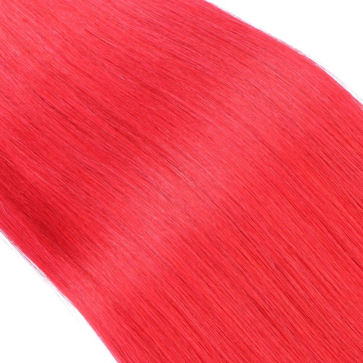 Micro-Ring/Loop Hair Extensions (#RED - 60 cm - 300 Strähnen - 0,5g) 100% Remy Echthaar Haarverlänge