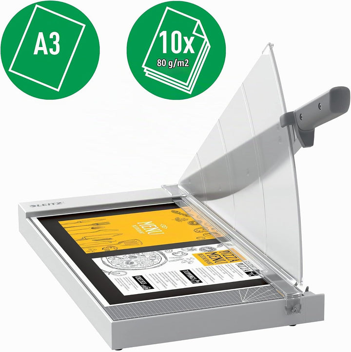 Leitz Precision Home Office Hebelschneider A3, bis zu 10 Blatt, Papierschneidemaschine mit 457 mm Sc