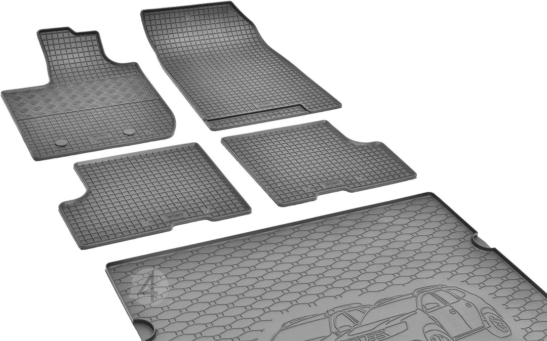 Passgenaue Kofferraumwanne und Gummifussmatten geeignet für Dacia Duster 4x4 ab 2018