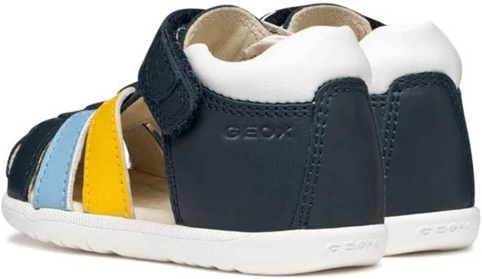 Geox Baby - Jungen B Sandal Macchia BoySandal 18 EU Navy Dk Yellow, 18 EU Navy Dk Yellow