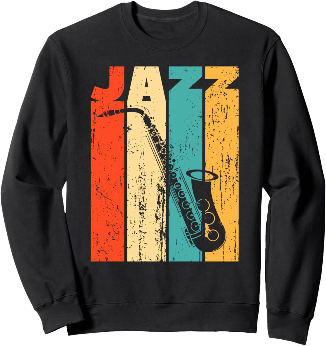 Saxophonist Jazz Musiker Retro Saxophon Sweatshirt