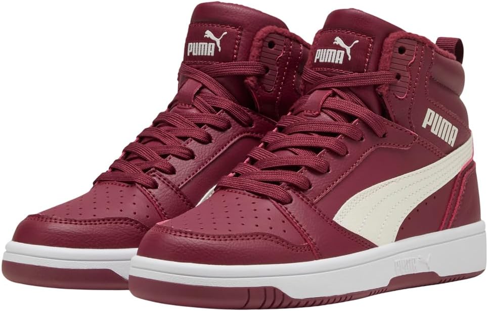 PUMA Unisex Kinder Rebound V6 Mid WTR JrSneaker 35.5 EU Team Regal Red Warm White Puma White, 35.5 E