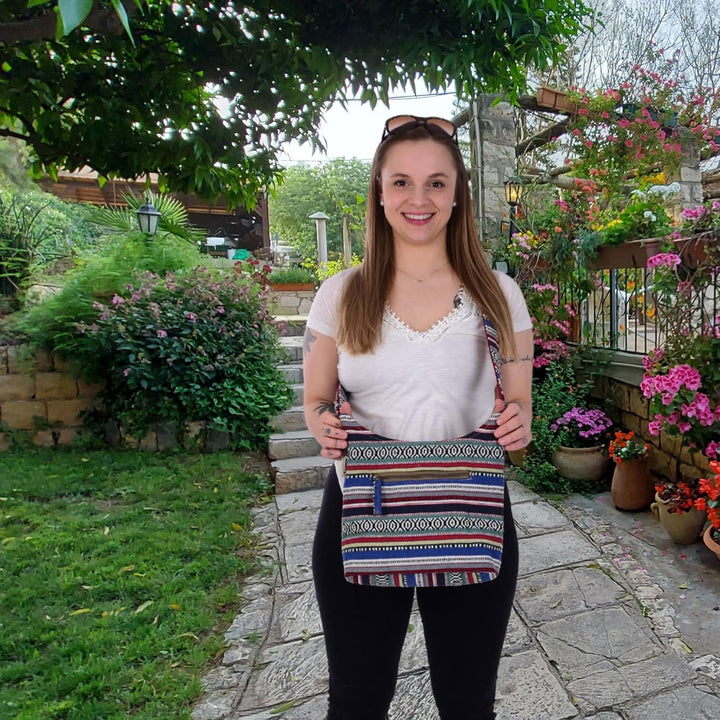 Sunsa Damen Umhängetasche. Hobo Tasche aus gewebter Baumwolle mit verstellbare Henkel. Crossbody Sch