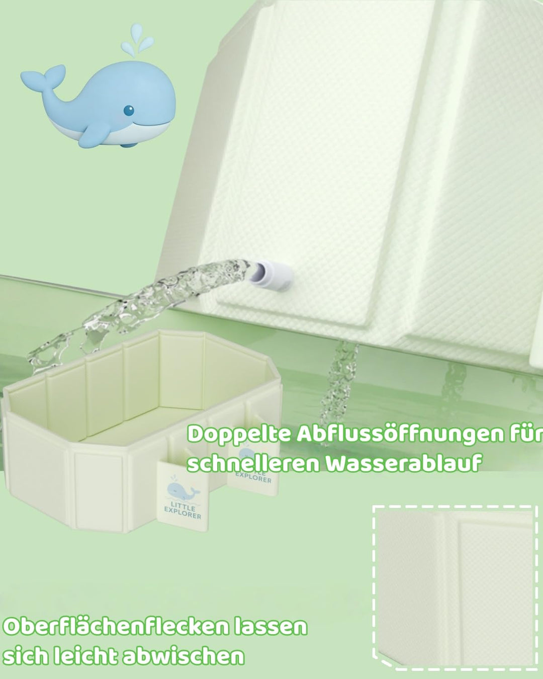 Babywanne Faltbar für Babys &amp; Kleinkinder von 0–6 Jahren, Klappbare Babybadewanne für Dusche &amp; Bad,