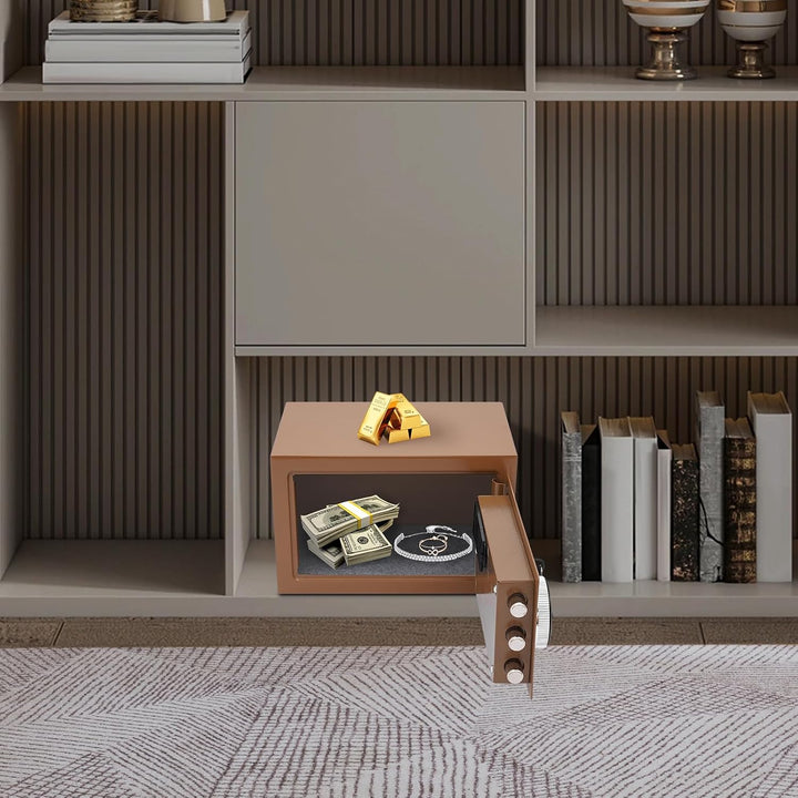 Mini Tresor Safe für Zuhause – Elektronischer Schmucktresor mit Digitalem Zahlenschloss, Alarmfunkti