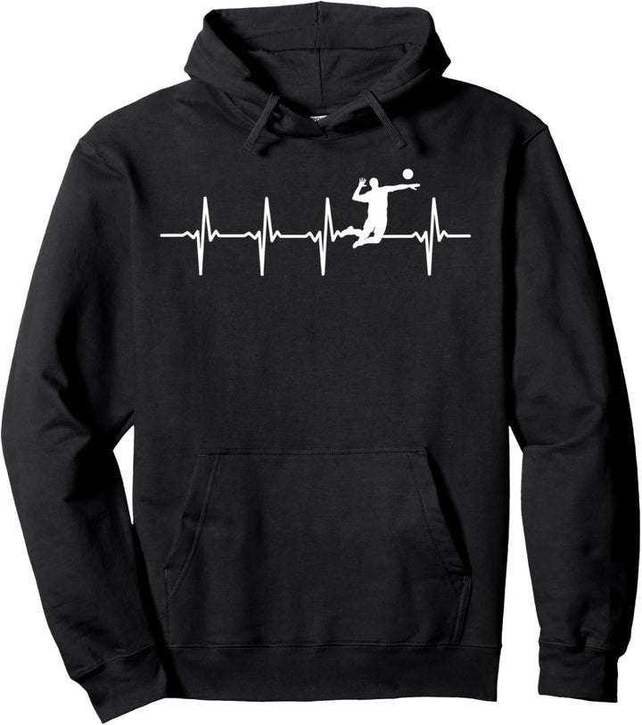 Volleyball Herzschlag Heartbeat - Volleyballspieler Geschenk Pullover Hoodie