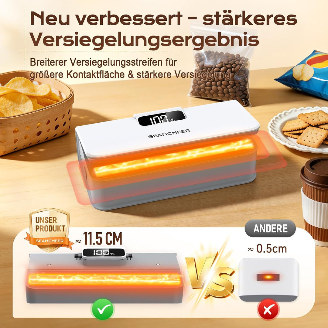 SEANCHEER Wiederaufladbares Mini Folienschweissgerät mit Magnet &amp; Schneider | Tragbares Beutelversch