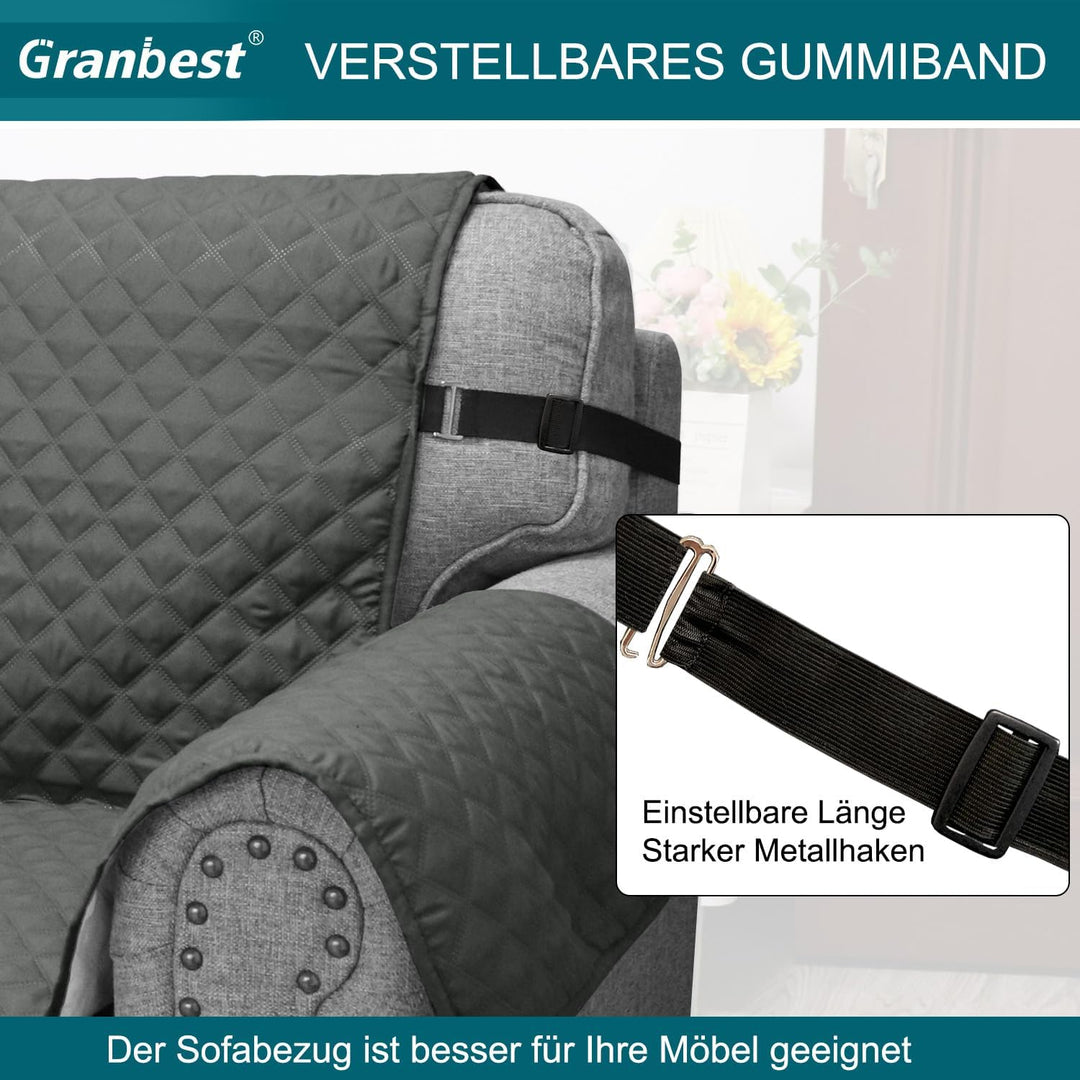Granbest wasserdichte Überdimensioniert Sofabezug 4-Sitzer rutschfeste Couchbezug mit Elastischen Ri