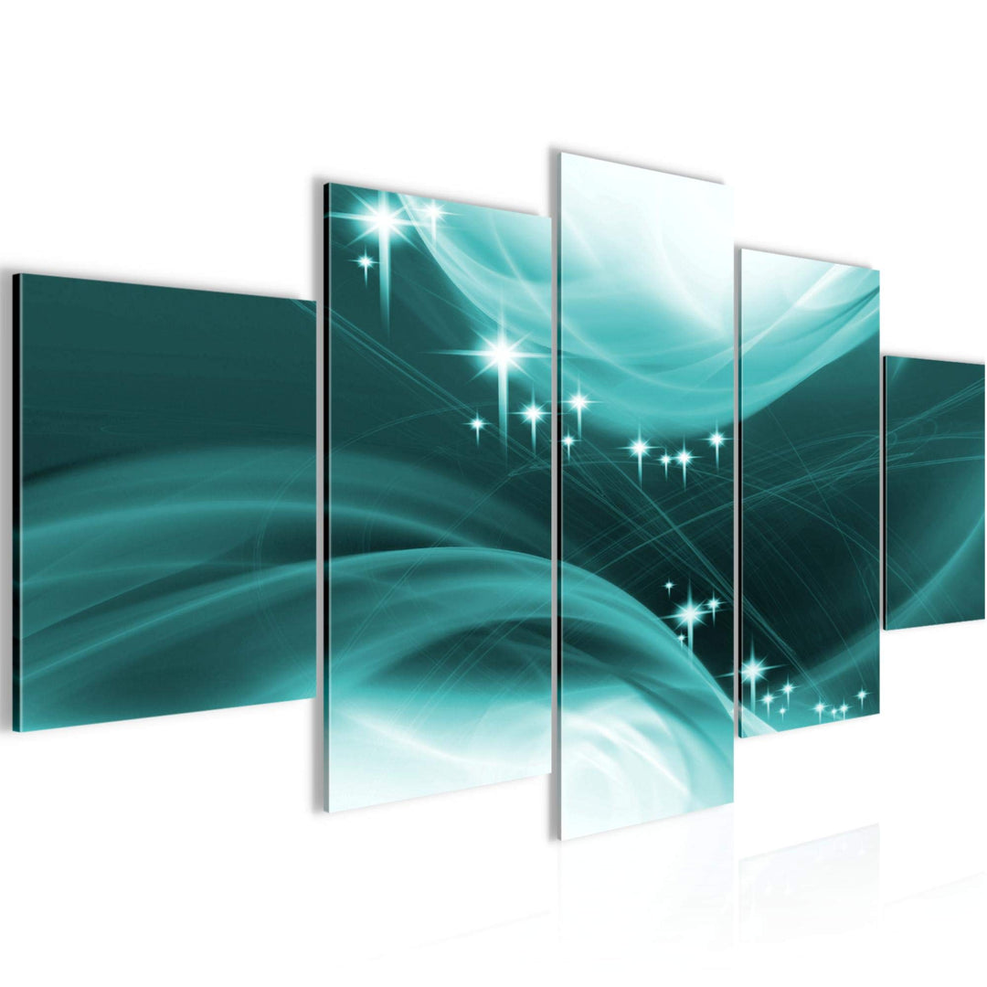 Runa Art Wandbilder Abstrakt 5 Teilig Bild auf Vlies Leinwand Deko Wohnzimmer Schlafzimmer Diamant T