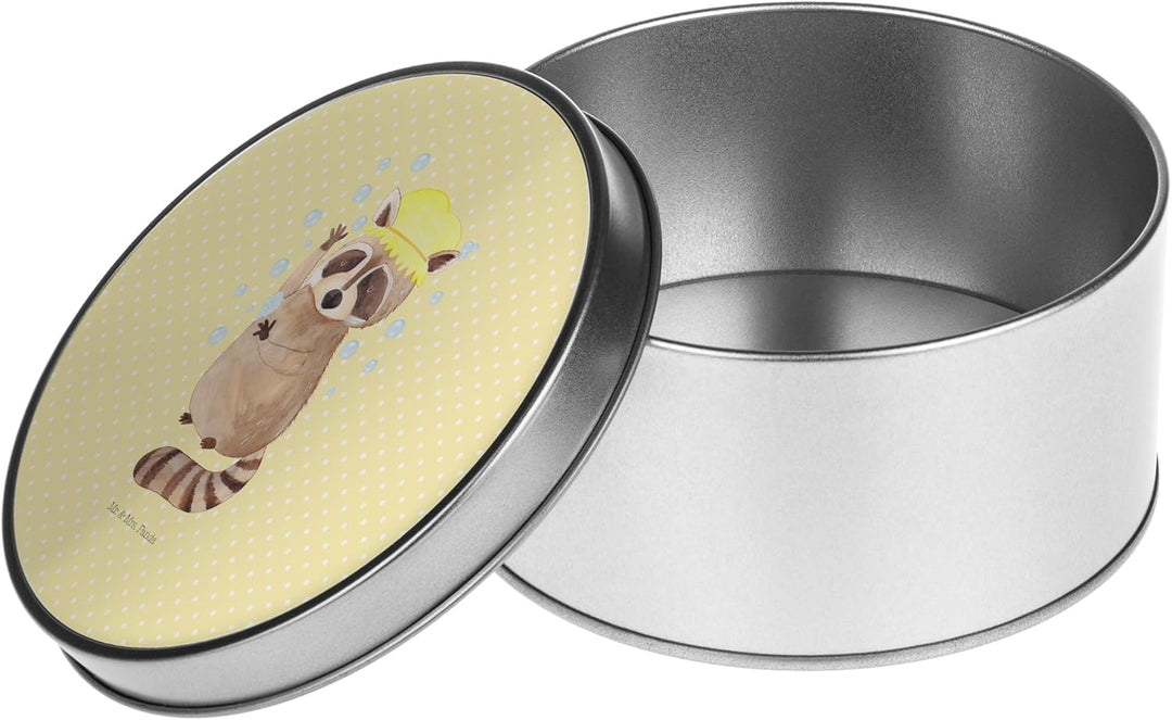 Mr. & Mrs. Panda Blechdose rund Waschbär - Geschenk, Metallboxen, Plan, Vorratsdosen, Seifenblasen,