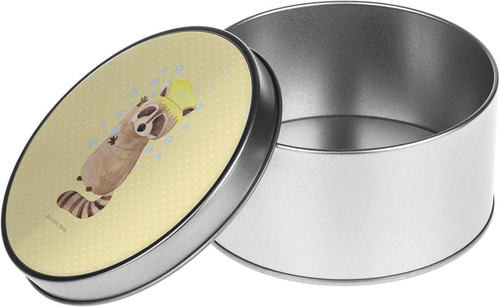 Mr. & Mrs. Panda Blechdose rund Waschbär - Geschenk, Metallboxen, Plan, Vorratsdosen, Seifenblasen,