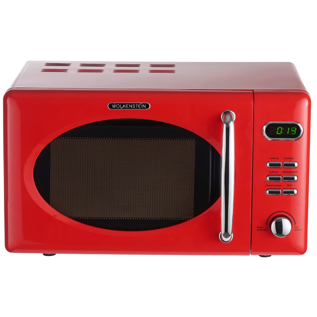 Wolkenstein Retro Stand Mikrowelle WMW720 SC I 700W Mikrowellenleistung I 20L Garraum I5 Leistungsst