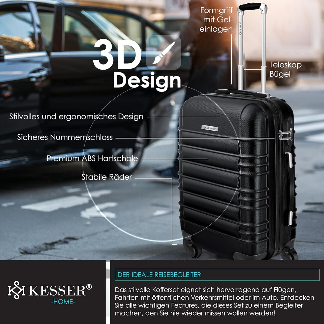 KESSER® 3tlg. Hartschalenkofferset Hartschalenkoffer Reisekoffer Set Reisekofferset Trolley Koffer I