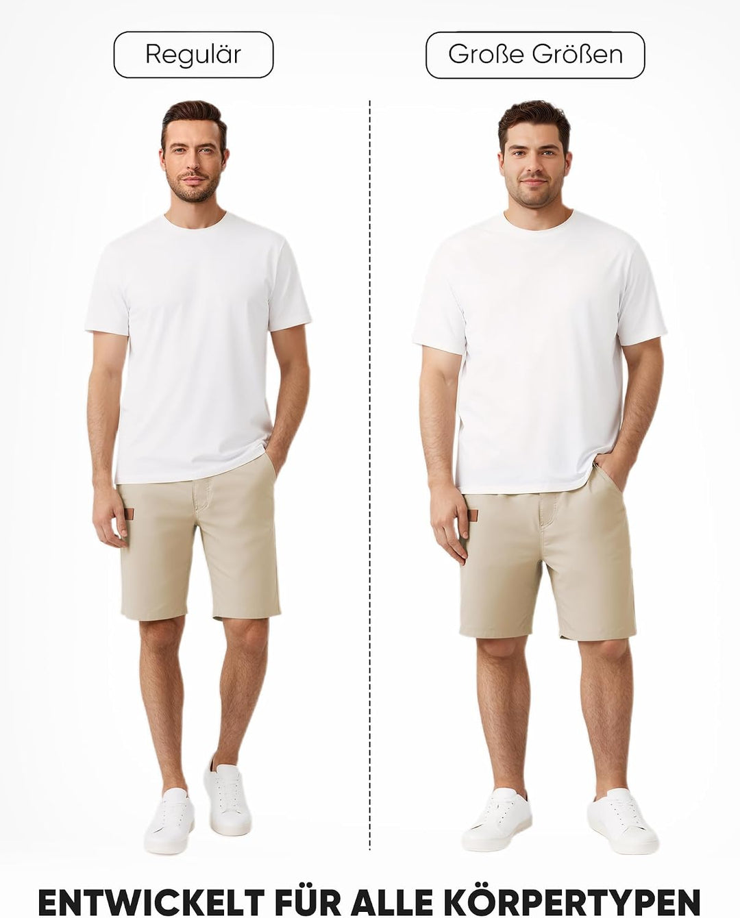 JMIERR Kurze Hosen Herren Sommer Shorts Herren Chino Baumwolle Elastische Taille mit Taschen S-3XL M