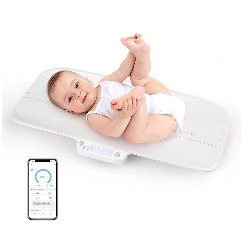 COSTWAY Babywaage Digtal, multifunktionale Bluetooth Kinderwaage bis 30kg Tragkraft, Säuglingswaage