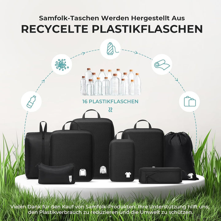 Packing Cubes Compression 8 Stück Koffer Organizer,Wasserdicht PackwüRfel Packtaschen Kompression, T