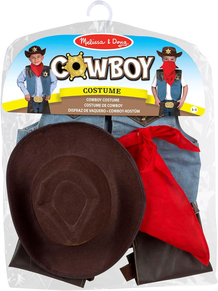 Melissa & Doug 14273 Cowboy-Rollenspiel-Kostüm-Set | Cowboyhut Kostüm | Baby-Cowboy-Outfit | Rollens