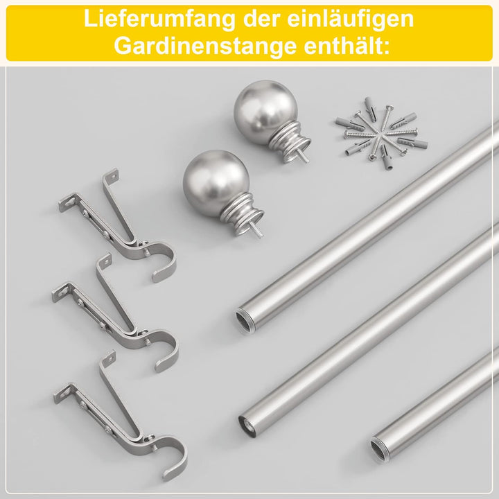 NICETOWN Gardinenstange Ausziehbar 182-365 CM Vorhang Stangen mit Runden Endstücken Curtain Rod für