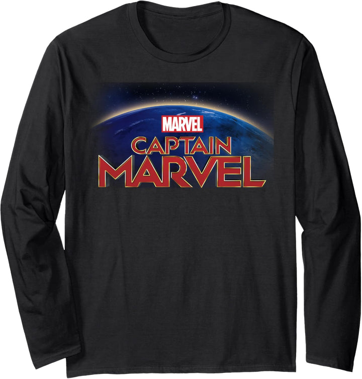 Captain Marvel Globe Logo Langarmshirt