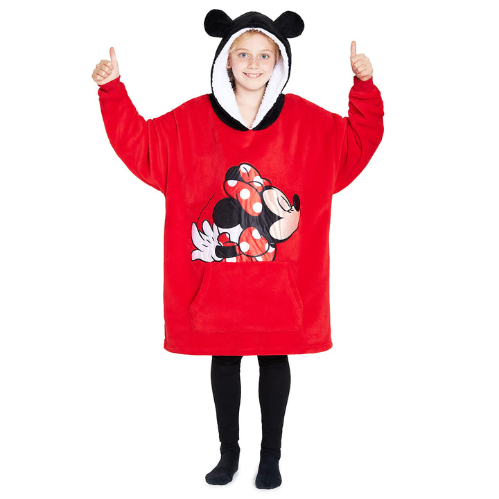 Disney Stitch Kapuzenpullover Mädchen, Übergrosse Hoodie Decke Kinder mit Sherpa-Kapuze und Kängurut
