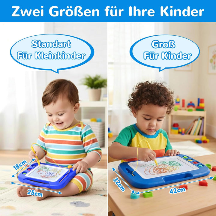 SGILE Grosse Magnetische Maltafel Zaubertafel, 42x32cm Zeichentafel Zaubermaltafel Malbrett mit 4 Fo