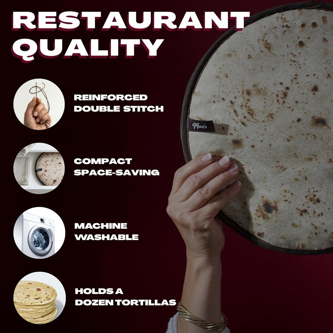 Mami's 30.5 cm Tortilla-Wärmer,Original-Mehlschildkröten-Design,Premium-Qualität,thermisch isoliert,