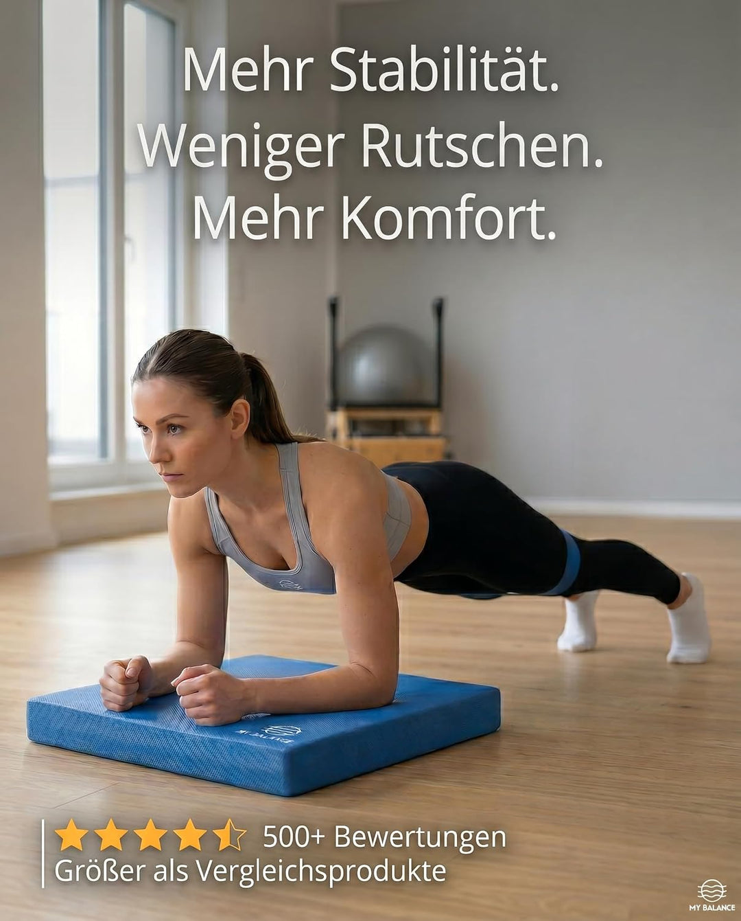 XXL - Balance Pad inkl. Widerstandsband I Hochwertiges Balancekissen mit E-Book I Stärkt deine Balan