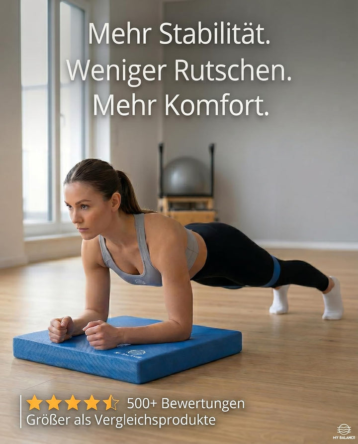 XXL - Balance Pad inkl. Widerstandsband I Hochwertiges Balancekissen mit E-Book I Stärkt deine Balan
