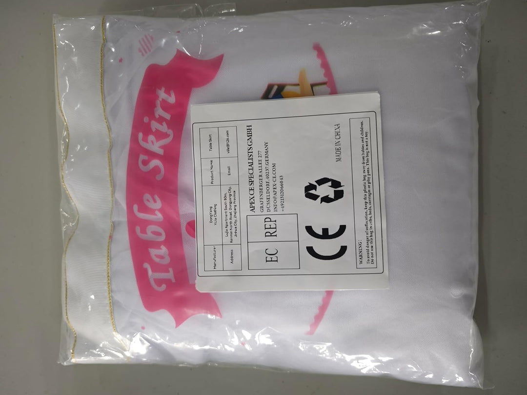 HBBMAGIC Weiss Tüll Tischrock, Single Langer Tüll Tischrock für Hochzeitsfeier Babyparty Brial Showe