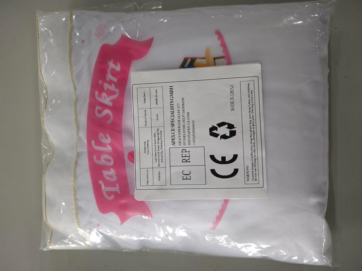HBBMAGIC Weiss Tüll Tischrock, Single Langer Tüll Tischrock für Hochzeitsfeier Babyparty Brial Showe