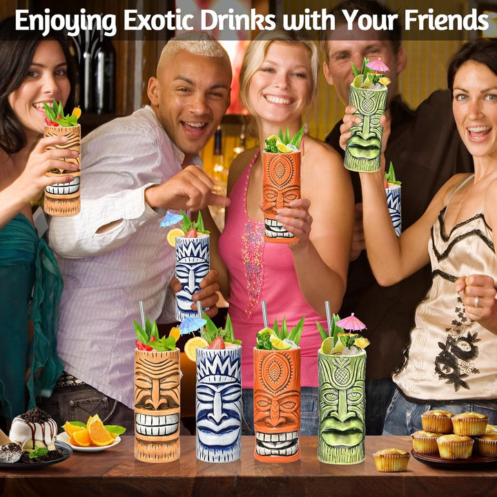 SuproBarware Tiki Mugs Set of 4 (TJB4-4), Tjb4-4