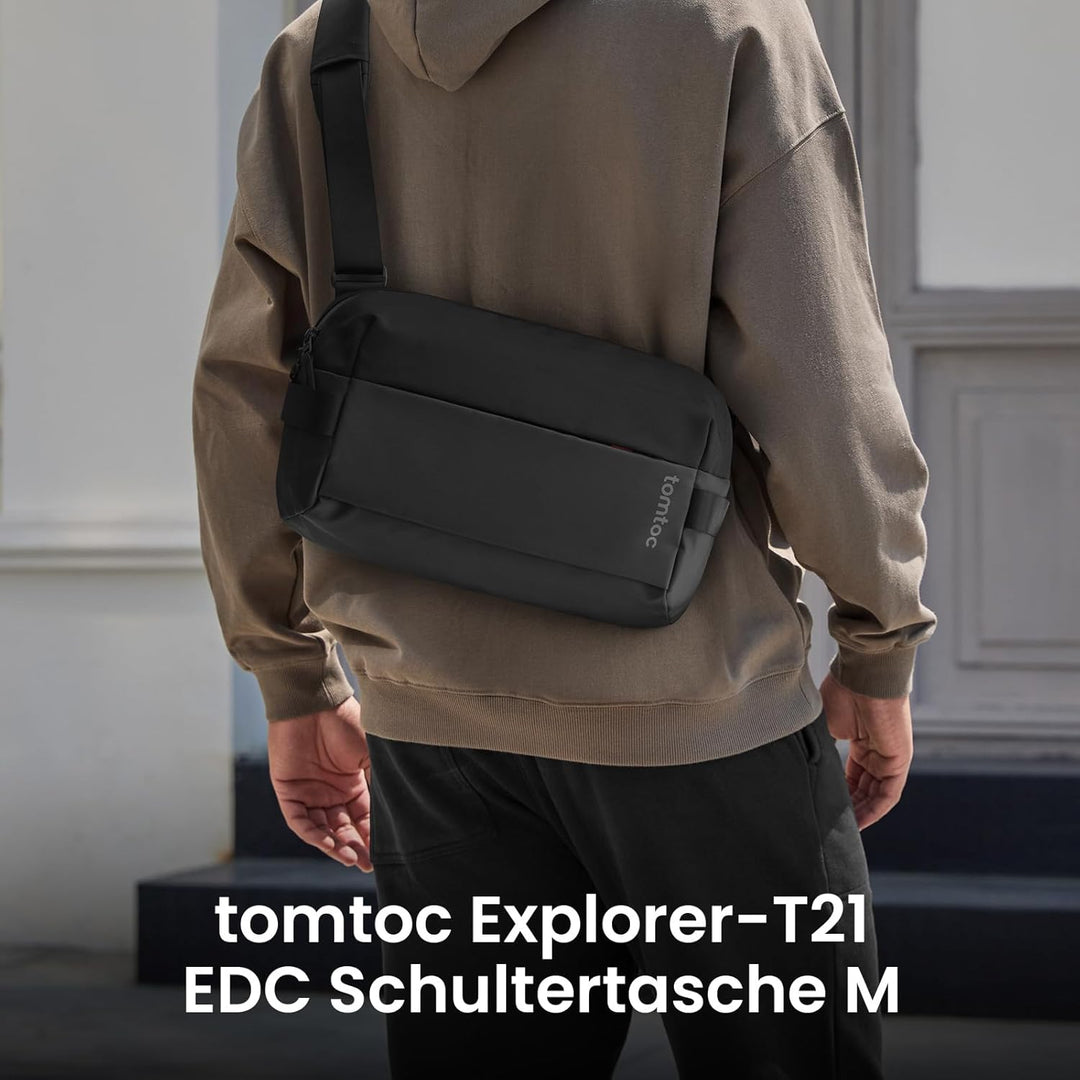tomtoc Schultertasche für 2024 11-Zoll iPad Pro M4, 11 Zoll iPad Air M2, 7 Liter Herren Umhängetasch