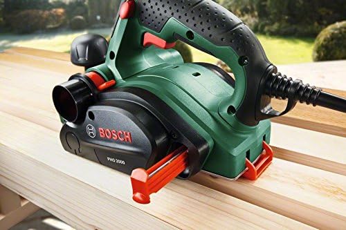 Bosch Handhobel PHO 2000, Hobelmesser, Karton (680 W, Hobelbreite 82 mm, Spantiefe 0 – 2,0 mm, Falzt