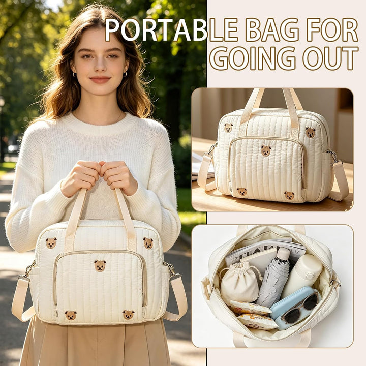 Gross Wickeltasche Für Baby 35×29×10cm, Diaper Bag, Vielseitige Tragetasche | Kliniktasche Geburt mi