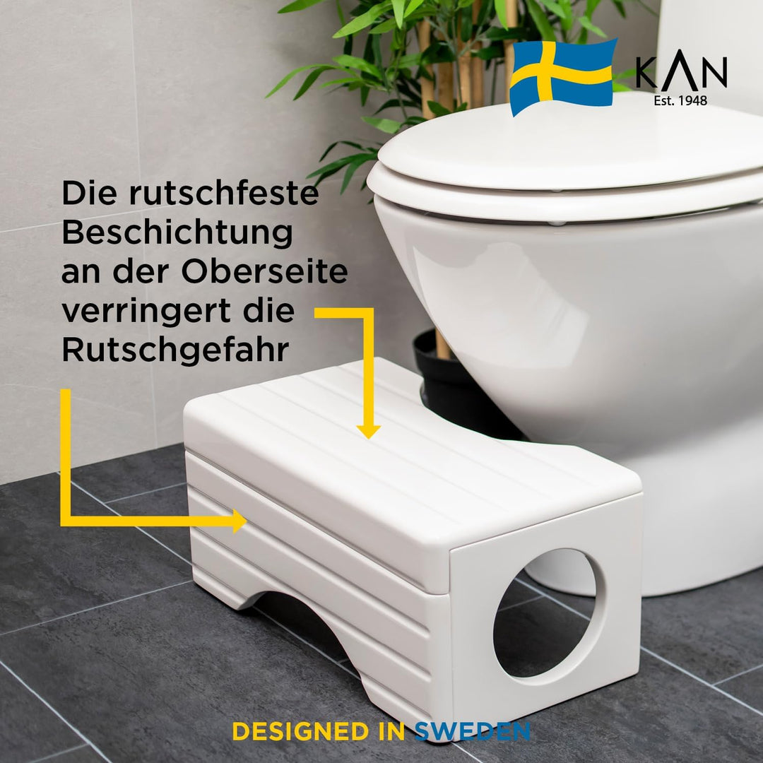 KAN Toilettenhocker Loki für Erwachsene - Toilettenhocker Holz - Klohocker - Badezimmerhocker -Toile