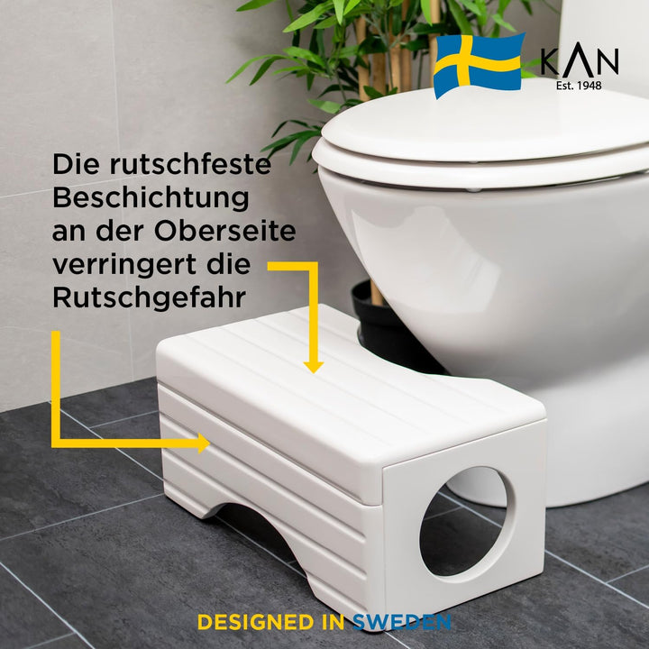 KAN Toilettenhocker Loki für Erwachsene - Toilettenhocker Holz - Klohocker - Badezimmerhocker -Toile