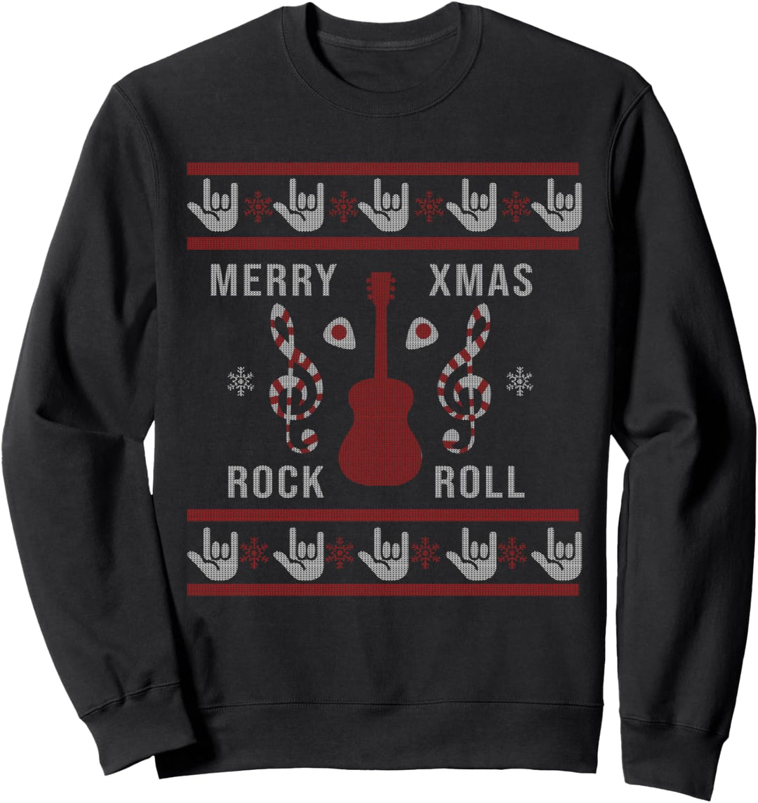 Ugly Christmas Gitarre für Gitarristen Xmas Rock'n Roll Sweatshirt