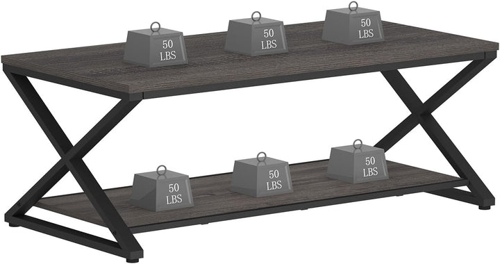 HSH Couchtisch Holz Wohnzimmertisch für Couch Moderner Wohnzimmer Tisch mit Stauraum Stabiler Sofati