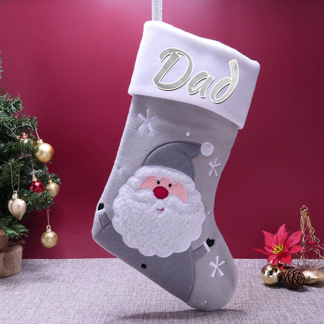 Varsany Hochwertige Weihnachtsstrümpfe mit Weihnachtsmann-Motiv, personalisierbar, personalisierbar,